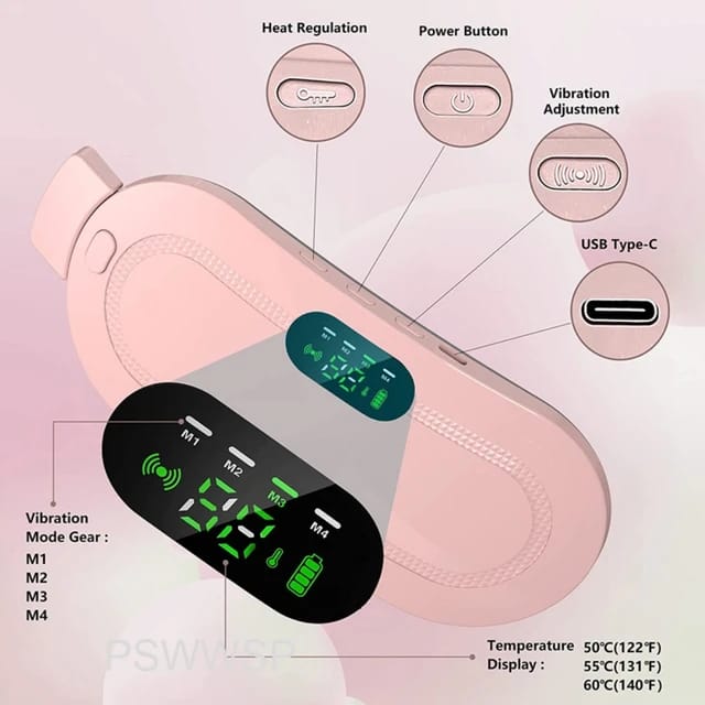 Period Pain Cramp Relief Belt & Massage for Women and Girls Electric Belt